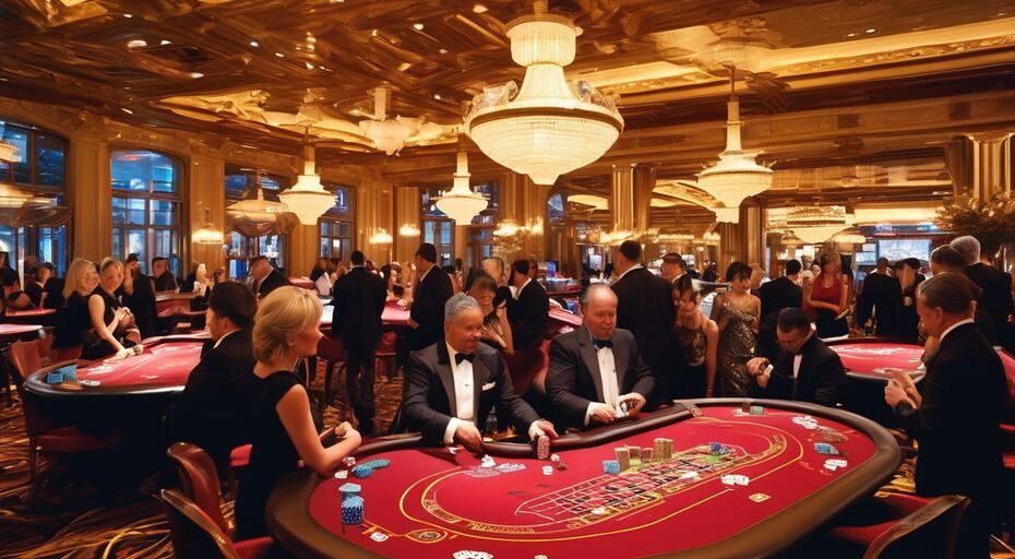 people playing baccarat in a live casino